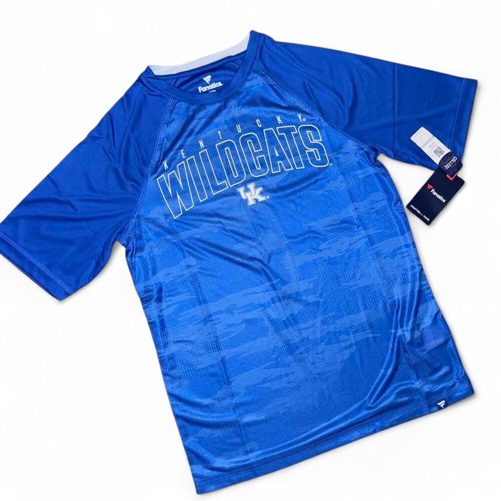 Fanatics Kentucky Wildcats Arch Outline Raglan T-Shirt Blue Medium NWT